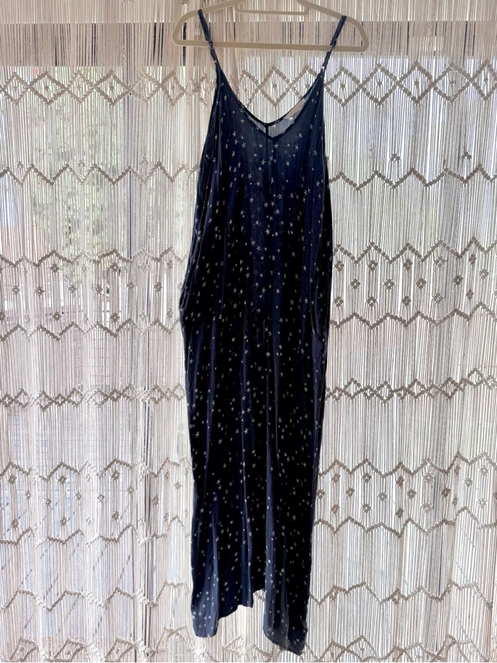 lovestitch Black Star Print Slip Dress